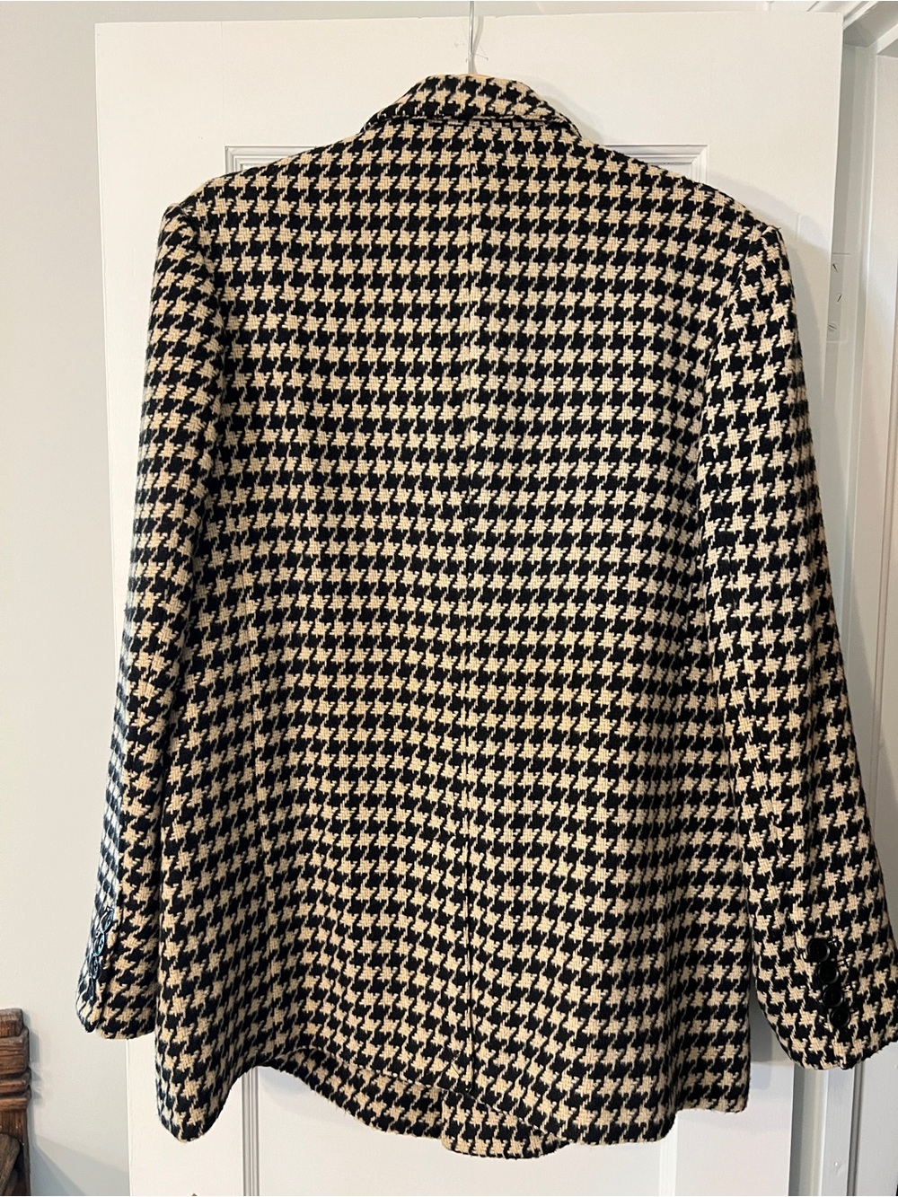Anine Bing Oversized Kaia Blazer Jacket - size M - Black & Cream - Picture 3 of 9